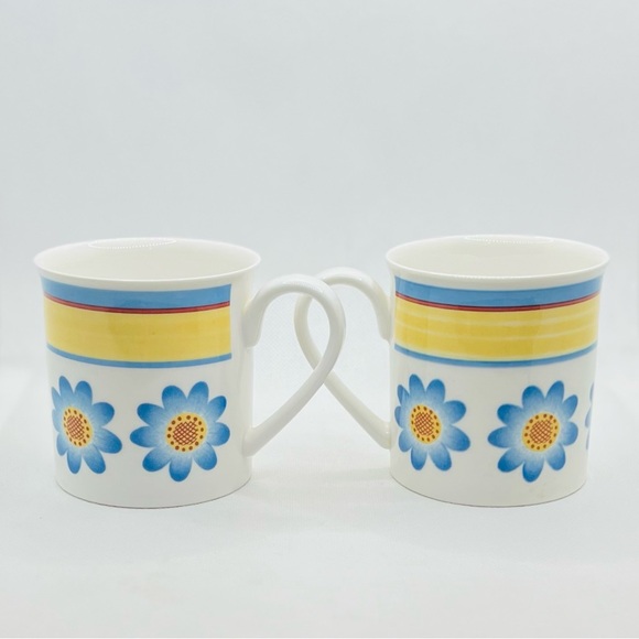 Villeroy & Boch Twist Dora Mug Fine Vilbo China Blue Yellow Coffee Mugs Cups - Picture 2 of 5